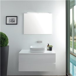 MEUBLE SALLE DE BAIN MARQUISE 90CM BLANC SANIMEUBLE