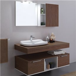 MEUBLE SALLE DE BAIN MILANO 1M20 MARRON EFFET BOIS SANIMEUBLE