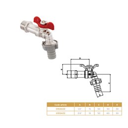 ROBINET JARDIN M PAPILLON 15X21 SOPAL