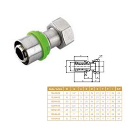 RACCORD FEMELLE A SERTIR 20X1:2'' ECRO PRISONNIER SOPAL