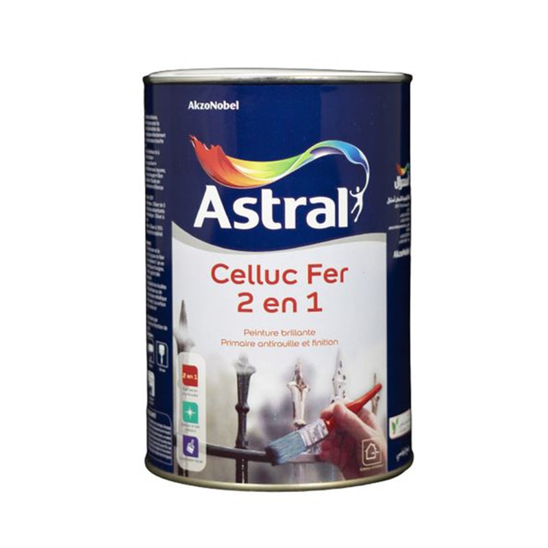 LAQUE ASTRAL  CELLUC FER 2 EN 1 BLANC 1KG