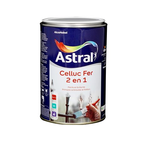 LAQUE ASTRAL CELLUC FER 2 EN 1 ALUMINIUM 0.9L