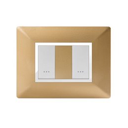 PLAQUE STIEL ALPHA 703-2D 2 MODULE DOREE