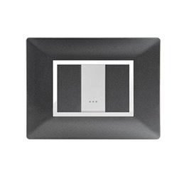 PLAQUE STIEL ALPHA 703-1NM 1 MODULE NOIR METALLISE