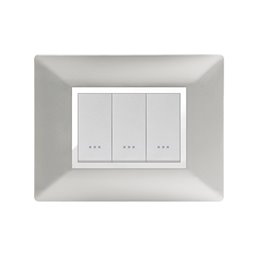 PLAQUE STIEL 703-3S 3 MODULE SILVER