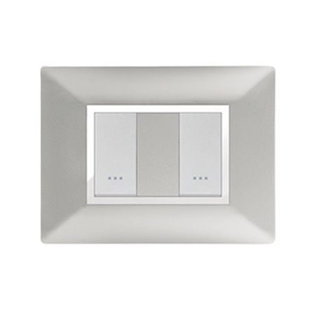 PLAQUE STIEL 703-2S 2 MODULES SILVER