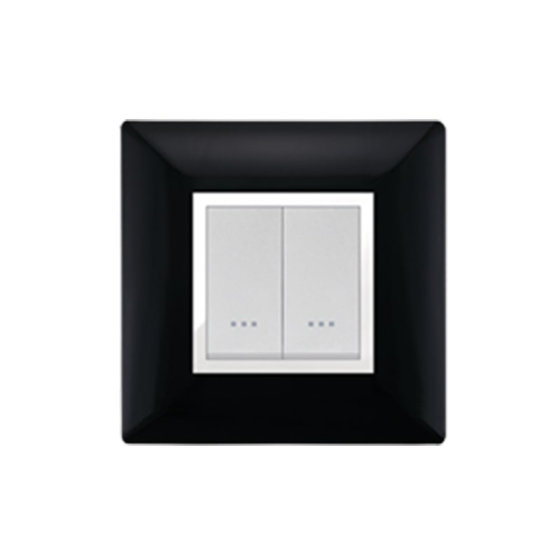 PLAQUE STIEL ALPHA 704-2NO 2 MODULE NOIR