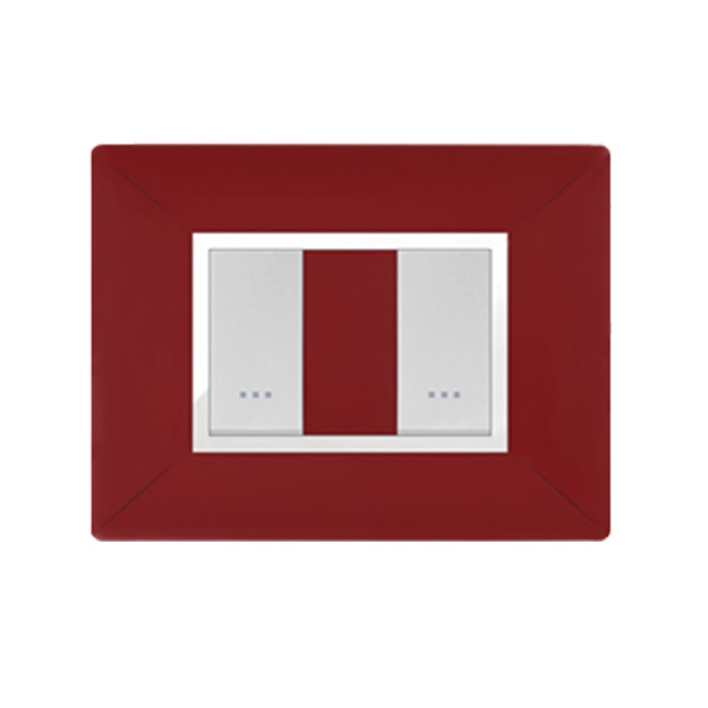 PLAQUE STIEL 703-2RB 2 TROUS ROUGE BORDEAUX