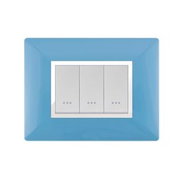 PLAQUE STIEL 703-3BP 3 TROUS  BLEU PASTEL