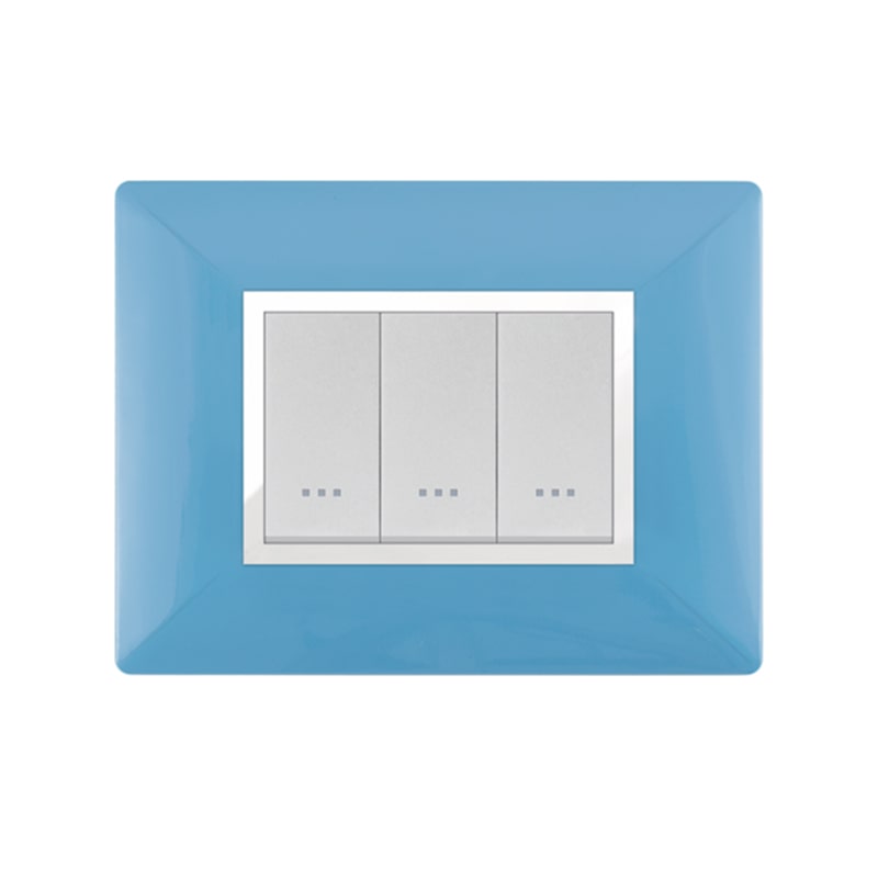 PLAQUE STIEL 703-3BP 3 TROUS  BLEU PASTEL