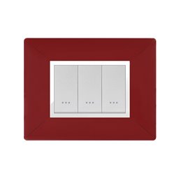 PLAQUE STIEL 703-3RB 3 TROUS ROUGE BORDEAU