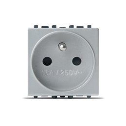 PRISE STIEL 7430S 2P+T SILVER 16A+250V