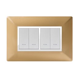 PLAQUE STIEL ALPHA 703-4D 4 MODULE DOREE