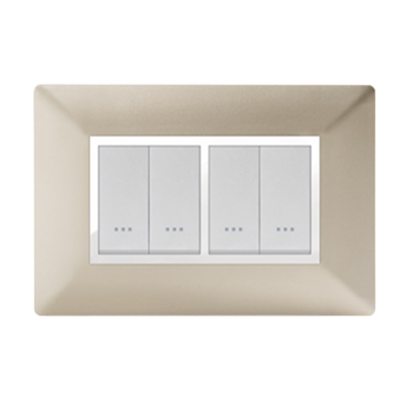 PLAQUE STIEL ALPHA 703-4C 4 MODULE CHAMPAGNE