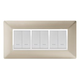 PLAQUE STIEL ALPHA 703-6C 6 MODULE CHAMPAGNE