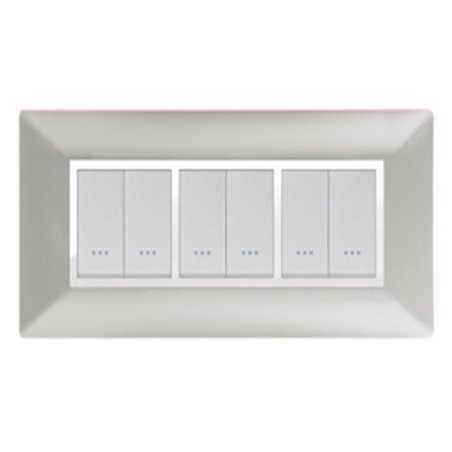 PLAQUE STIEL ALPHA 703-6S 6 MODULES  SILVER