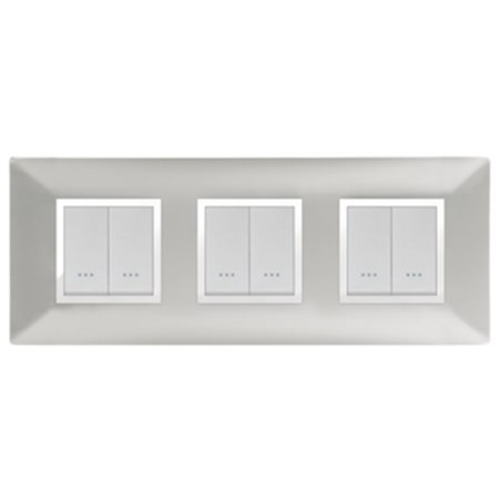 PLAQUE STIEL ALPHA 704-6S 2X3 ENJOLI CHROME SI