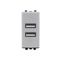 PRISE STIEL 7096S USB DOUBLE SILVER