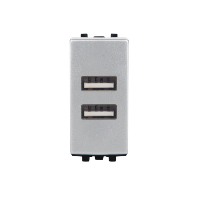 PRISE STIEL 7096S USB DOUBLE SILVER