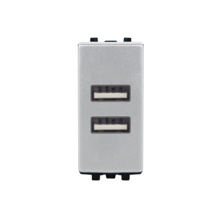 PRISE STIEL 7096S USB DOUBLE SILVER