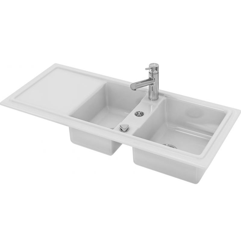 EVIER ENCASTRE DURAVIT CASSIA 116X510 BLANC