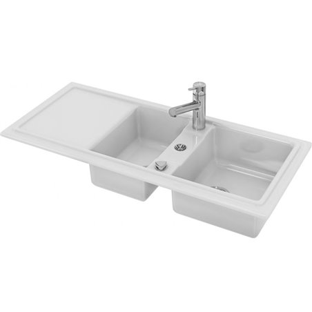 EVIER ENCASTRE DURAVIT CASSIA 116X510 BLANC