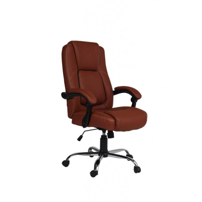 FAUTEUIL RANGE MARRON AVEC BASE CHROME