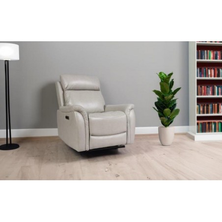 FAUTEUIL RELAX TERRY EN SIMILI CUIR  GRIS AVEC MECANISME ELECTRIQUE