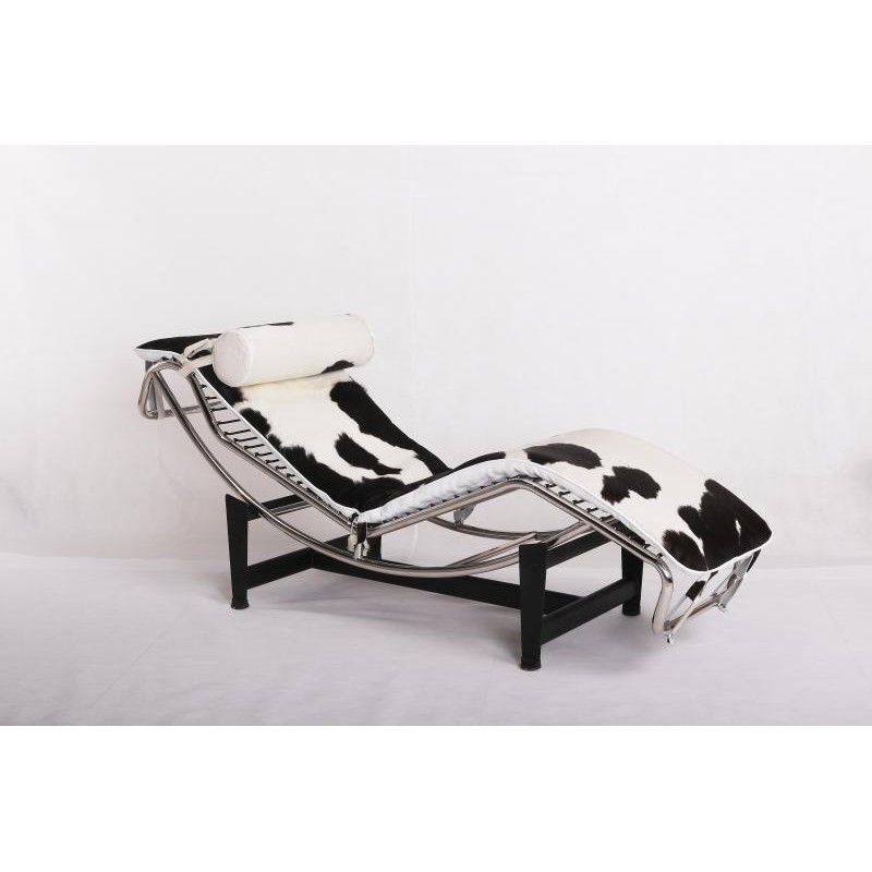 CHAISE LONGUE CORBUSIER PONY NOIR ET BLANC