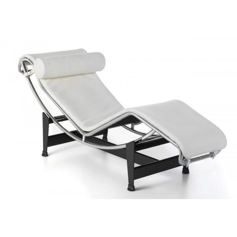 CHAISE LONGUE CORBUSIER EN CUIR BLANC