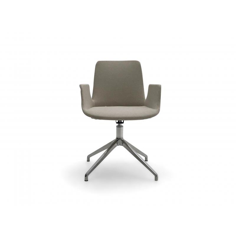 FAUTEUIL BOTTEGO BEIGE AVEC PIED CHROME