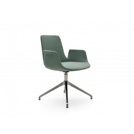 FAUTEUIL BOTTEGO VERT D'EAU AVEC PIED CHROME