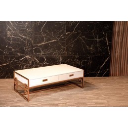 TABLE BASSE JOCISE EN INOX DORE