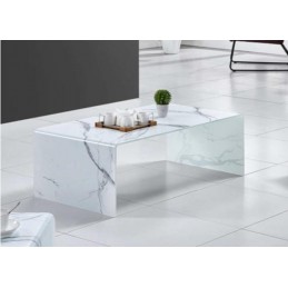 TABLE BASSE ALISSA EN VERRE SECURIT EN EFFET MARBRE DIM 110X60X38CM