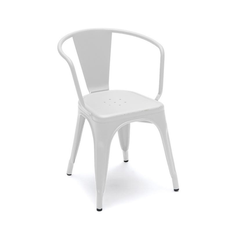 CHAISE TOLIX BLANC AVEC ACCOUDOIRS