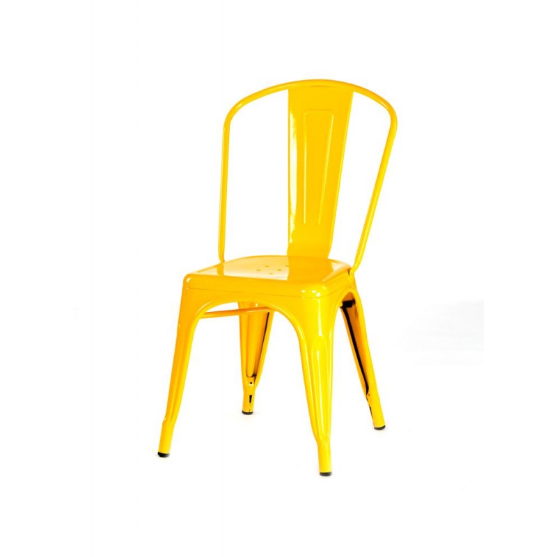 Chaise TOLIX  jaune sans accoudoirs