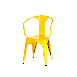 CHAISE TOLIX JAUNE AVEC ACCOUDOIRS