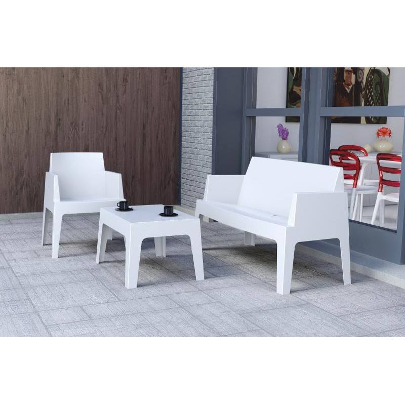 FAUTEUIL ET CANAPE BOX AVEC ACCOUDOIRS BLANC