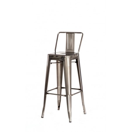 TABOURET TOLIX GALVANISE AVEC DOS MOYEN