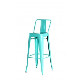 TABOURET TOLIX VERT D'EAU AVEC DOS MOYEN