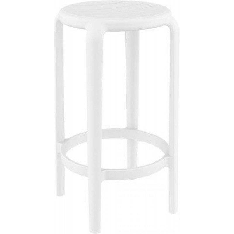 TABOURET TOM EN FIBRE DE VERRE BLANC H65CM