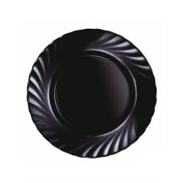 Lot De 6 Assiettes Plates LUMINARC Trianon 24 cm - Noir