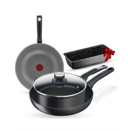 Pack TEFAL De 5 Pièces Poêle + Sauteuse + Wok + Moule à Gâteau