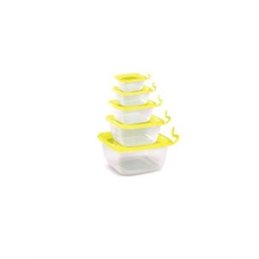 Lot De 5 Boites De Conservation Max Plast 340ml - 700ml -1500ml - 3L - 5.3L - Jaune