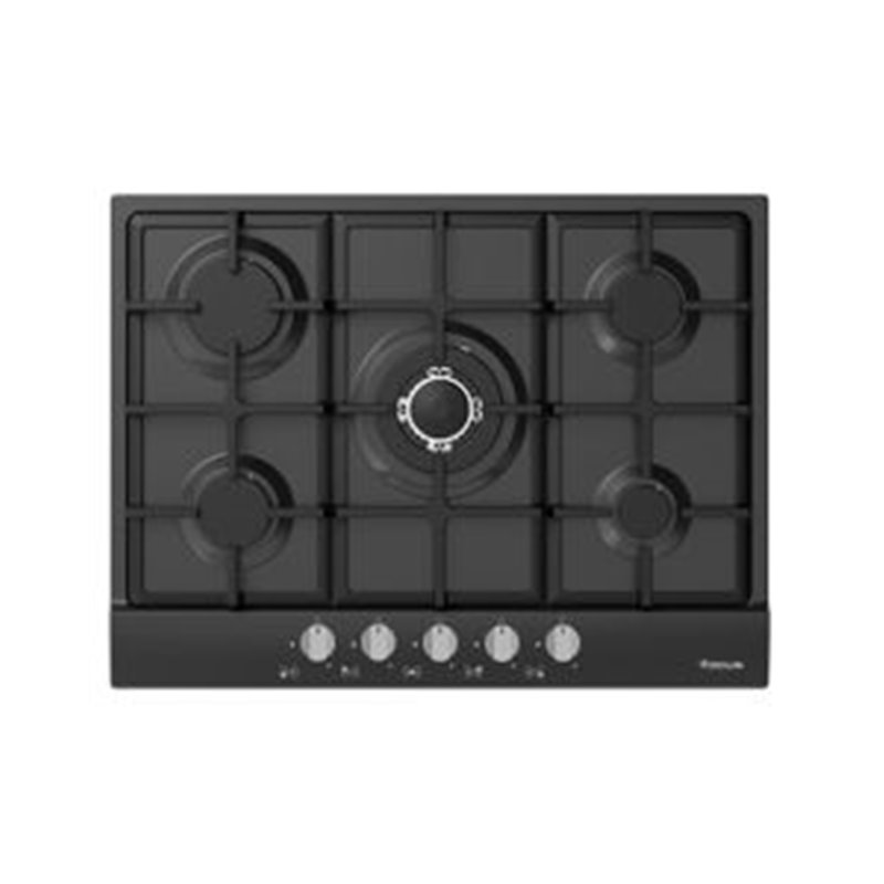 Plaque de Cuisson Encastrable FOCUS F4078BS 5 Feux 70 cm - Noir