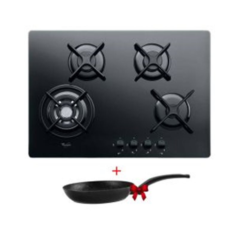 Plaque De Cuisson Encastrable WHIRLPOOL AKT5000NB 4 Feux 70cm + Poêle 18 CM