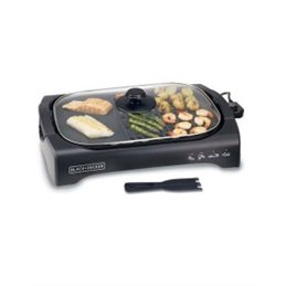 Barbecue Électrique Avec Couvercle BLACK&DECKER 2200W - Noir