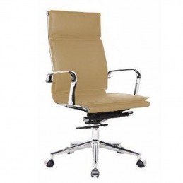 FAUTEUIL REFLEX GM TAUPE AVEC BASE CHROMÉE